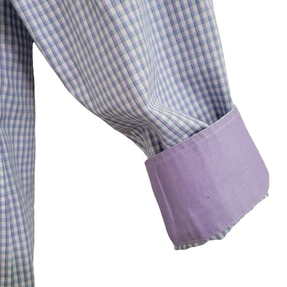 Egara Dress Shirt Mens Size 16.5 Non Iron Modern Fit Egyptian Cotton Flip Cuffs - Picture 4 of 7